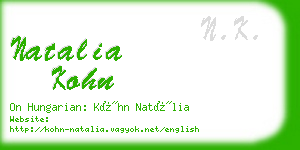 natalia kohn business card